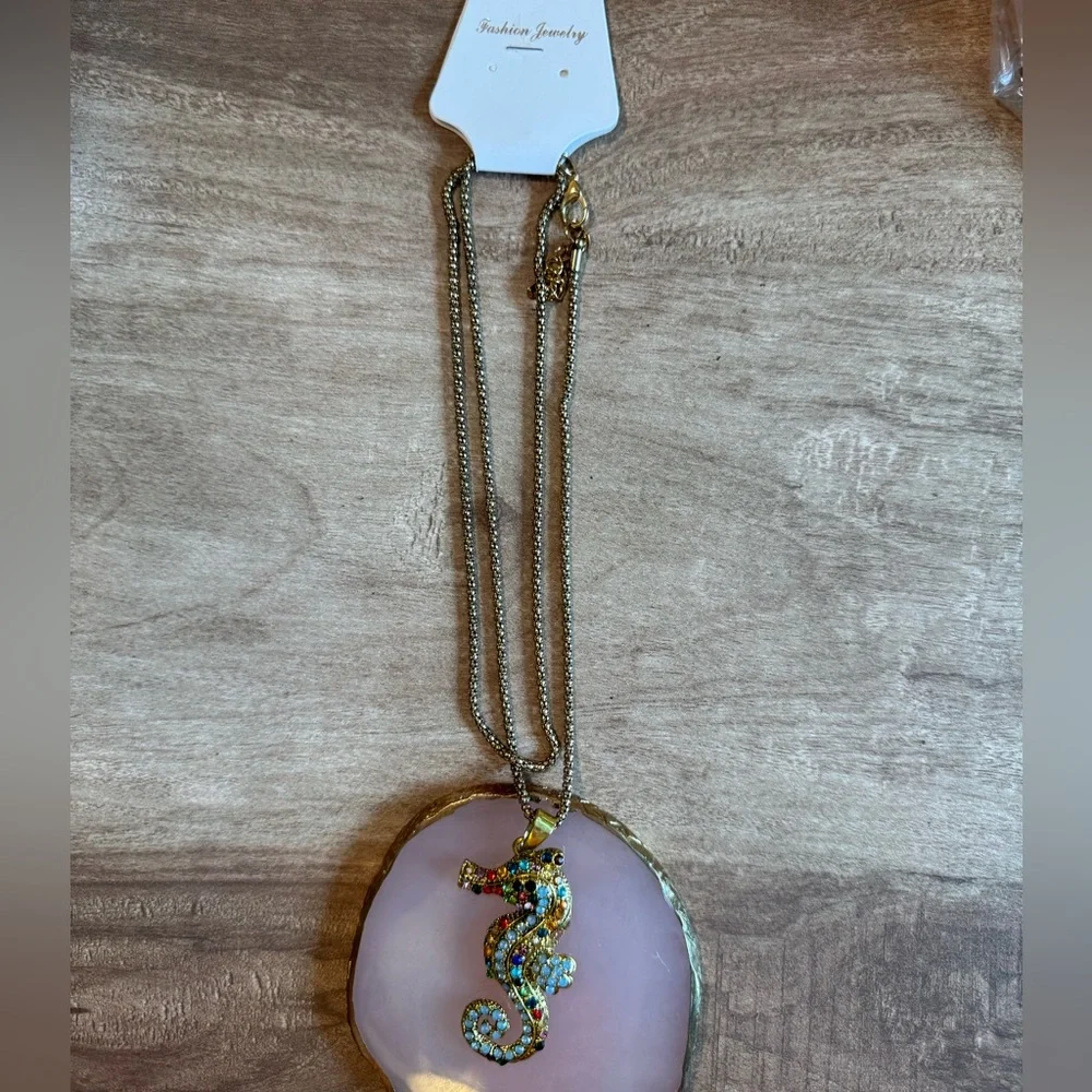Seahorse Rhinestone Necklace - Picture 6 of 9